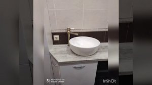 Раковина-чаша на столешници и смеситель