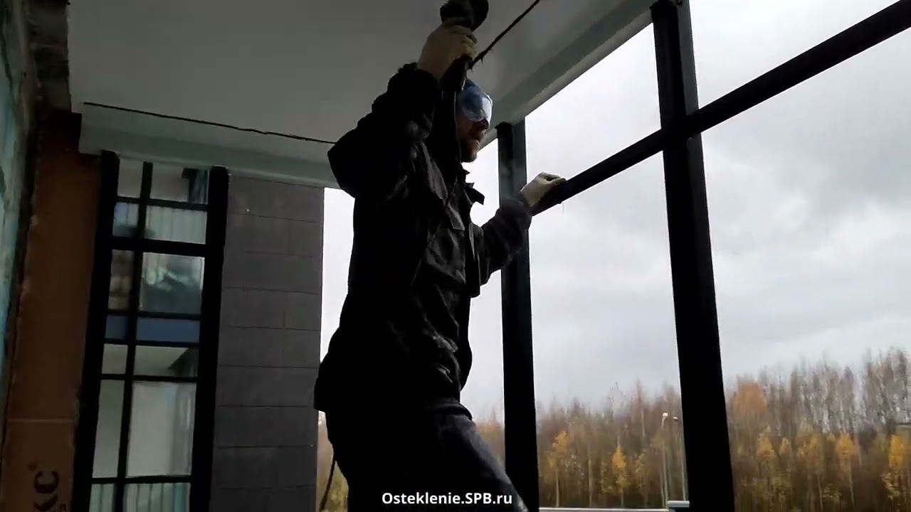 Остекление Авангард в рамах. Замена холодного остекления балкона на теплое ул. Черокова СПб