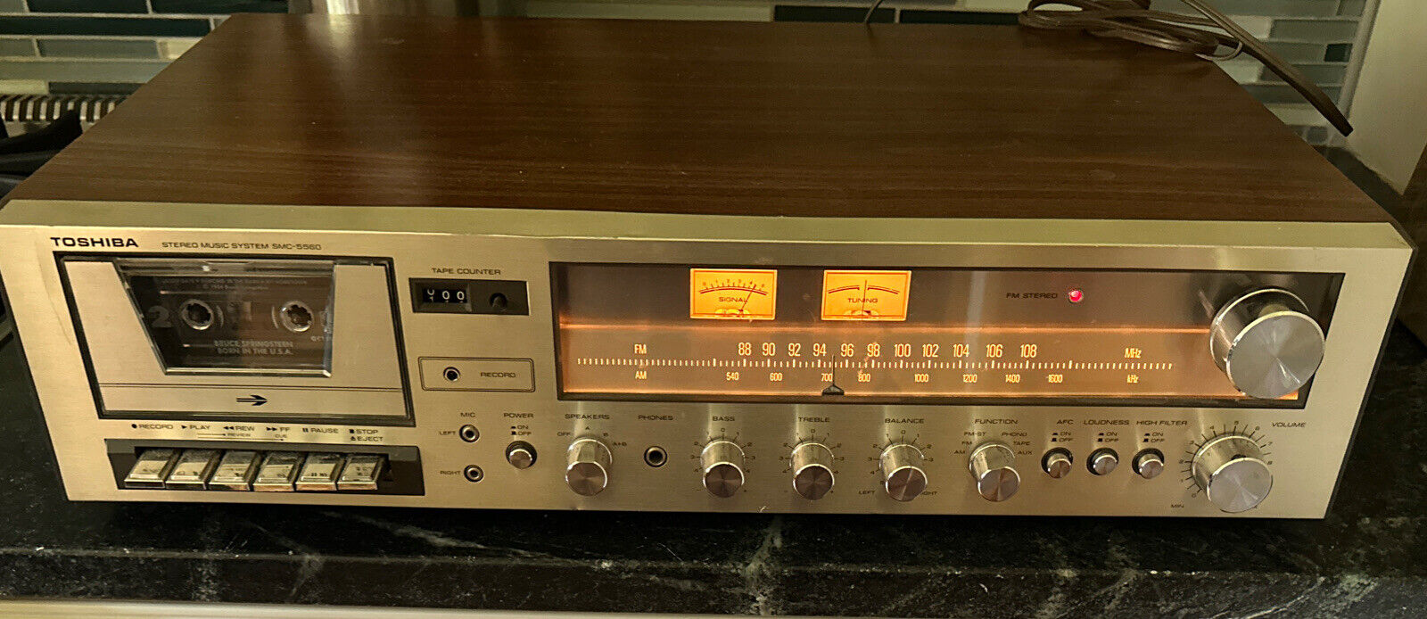 Стереосистема Toshiba SMC-5560, Винтажный кассетный проигрыватель -Радио-Япония -1977-год