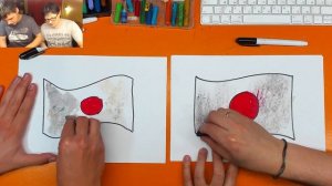 Рисуем ФЛАГ ЯПОНИИ / флаги мира