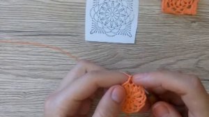 Как связать маленький квадратный мотив крючком