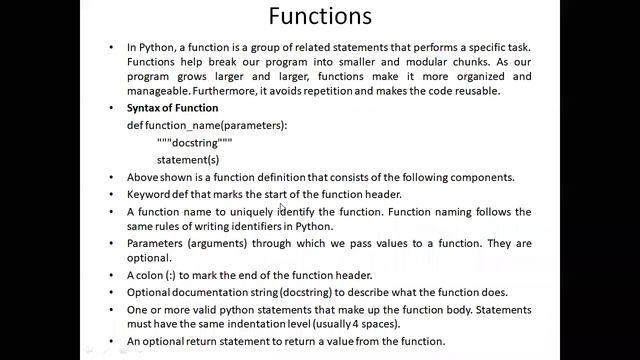 functions in python