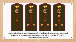Знаки различия интендантской службы Красной Армии образца 1943 года