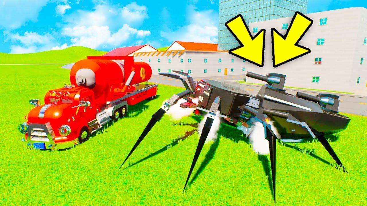 ОГРОМНЫЙ ПАУК ЧЕРНАЯ ВДОВА ПРОТИВ ЛЕГО МАШИН! САМЫЕ УГАРНЫЕ ЛЕГО ПОГОНИ В БРИК РИГС (Brick Rigs) смотреть онлайн