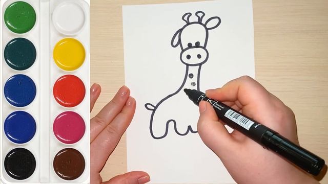 Как нарисовать жирафа - рисование для детей смотреть онлайн