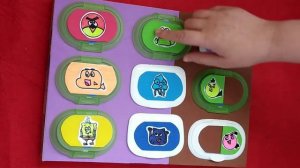 ИГРА МЕМОРИ ИЗ КРЫШЕК ВЛАЖНЫХ САЛФЕТОК ПТИЧКИ БЕРТС. УЧИМ ЦВЕТА