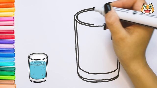 How to draw a glass of water? Как нарисовать стакан воды? Cómo dibujar un vaso de agua? смотреть онлайн