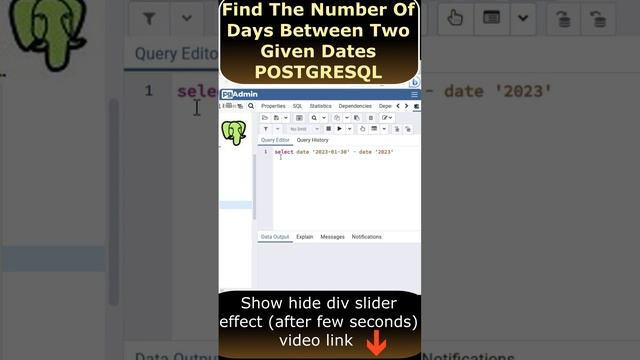 SQL Interview question Find Number Of Days Between Two Dates PostgreSQL #postgresql