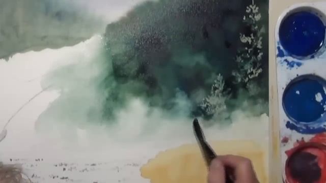 Watercolor Landscape Painting Tutorial - Flyfishing and Fog Part 1 - Step by Step by Deb Watson смотреть онлайн