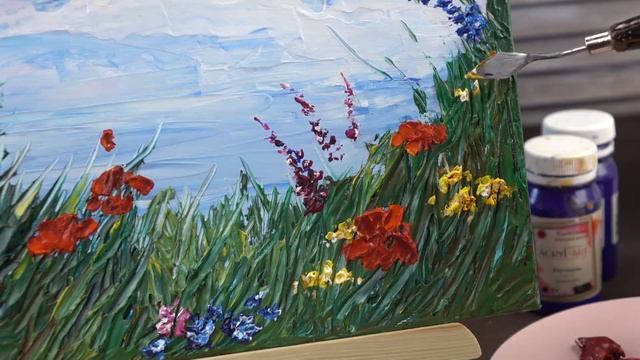 Объёмная живопись мастихином. Пейзаж для начинающих. смотреть онлайн