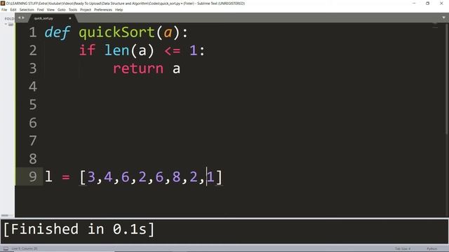 Quick Sort Algorithm | #7 Data structure and Algorithms in python | python Hindi tutorial | 2020