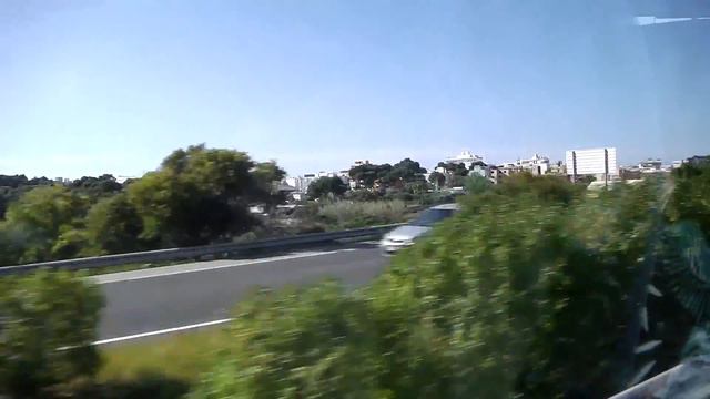 Palma Airport - PMI - exit from coach park onto Motorway смотреть онлайн