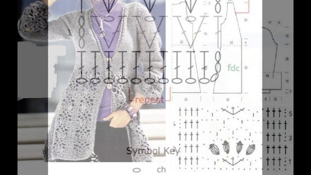 Вязание+схемы. Кардиган ч.2. #crochet