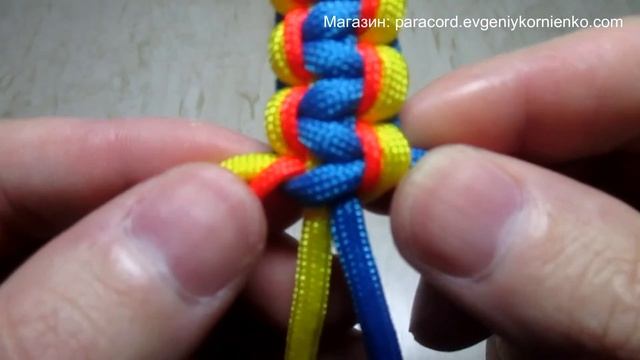 Браслет «Кобра» из паракорда (трёхцветная).