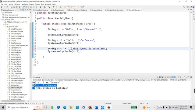 String Concatenation in Java & Special characters in Java | Tutorial #14 смотреть онлайн