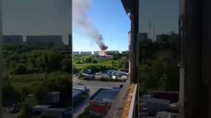 Пожар на заправке в Новосибирске. 14 июня 2021.