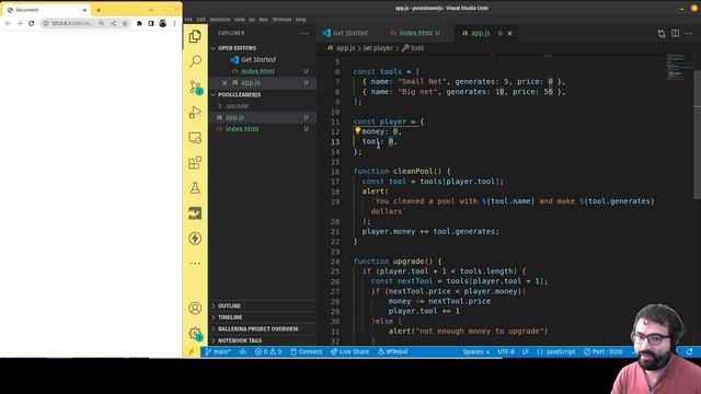 AM Coder - PoolCleanerJS (Simple Browser JS Based Game, How to Think Game Logic)