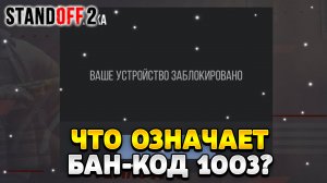 Что означает бан код 1003 в стандофф 2