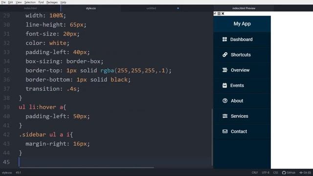 Sidebar Menu using HTML & CSS смотреть онлайн