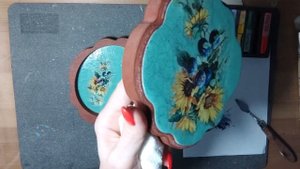 Декупаж рисовой бумагой + кракелюр. DIY. Decoupage with rice paper + craquelure.