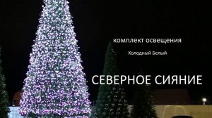 Гирлянда "Северное Сияние" цвет: Холодный Белый (встроенное освещение) на елку высотой от 4м до 30м