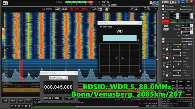 30.05.2020 08:03UTC, [Es], WDR5 и WDR4, 2085км, "тяжёлое" декодирование RDS