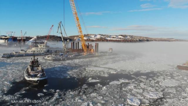 Дополнение к последнему ролику про строительство моста через Волгу / февраль 2022 г. / с. Климовка смотреть онлайн