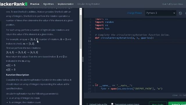 37 - Circular Array Rotation | Implementation | Hackerrank Solution | Python