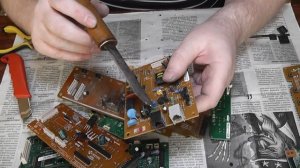 Обзор мелких плат от принтеров. Добыча позолоченных контактов в импорте.