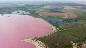 Розовое Лемурийское озеро на Херсонщине - смотрим с высоты