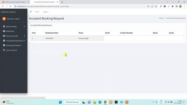 Online Security Guards Hiring System using PHP and MySQL | PHPGurukul
