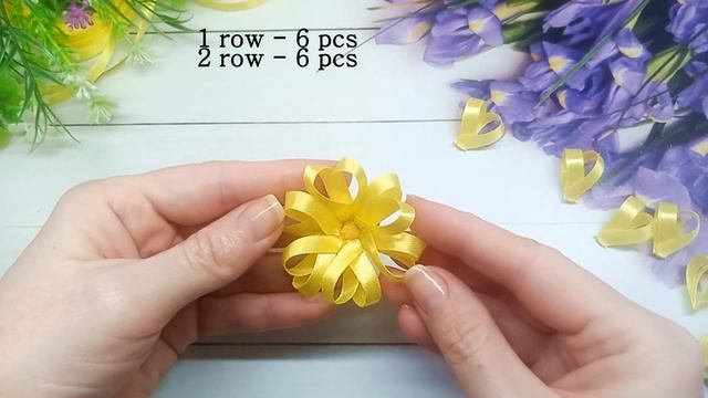 Mini заколочки. Бантики из атласной узкой ленты