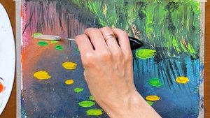 Водяные лилии, как нарисовать болото. Идея для рисования пейзажа акриловыми красками