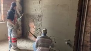 механизированная штукатурка стен. цементная штукатурка