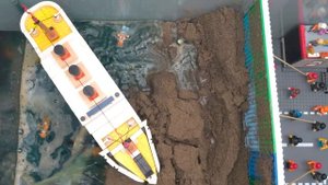 Lego Dam Breach Experiment - Lego People Against Tsunami & Danger of Dam Break & Titanic Sinking