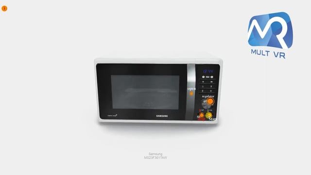 3D model of a microwave with infographic смотреть онлайн