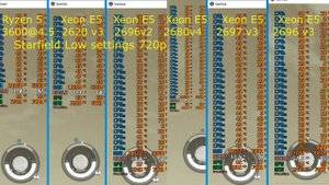 Starfield_Ryzen 3600 vs Xeon2620v3 Xeon 2696v2 vs Xeon 2680v4 vs Xeon2697v3 vs Xeon2696v3 + RTX2060