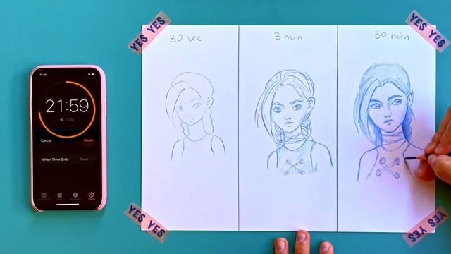 DRAWING UNDER EXTREME CONDITIONS ! 30 sec, 3 min, 30 min Speed Drawing Art Challenge (with pencil) смотреть онлайн