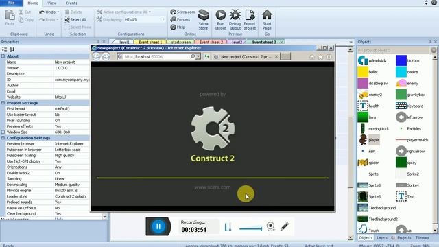 ATTACK ANIMATION PART 1 IN CONSTRUCT 2 | GAME DEVELOPMENT TUTORIALS IN HINDI