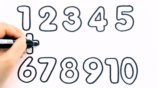 Как нарисовать цифры. Рисуем и учим цифры на русском языке/ Мультик раскраска для детей/ Раскрась К смотреть онлайн