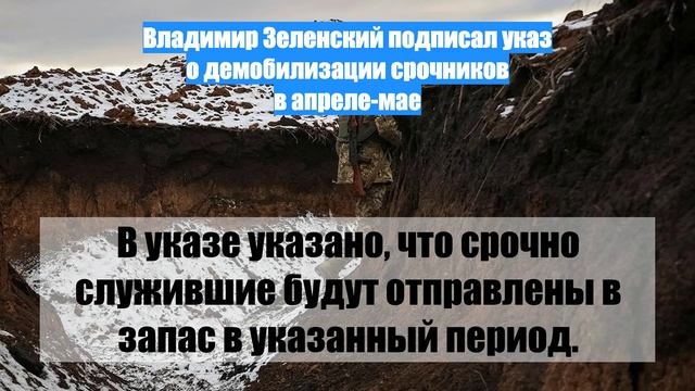 Владимир Зеленский подписал указ о демобилизации срочников в апреле-мае