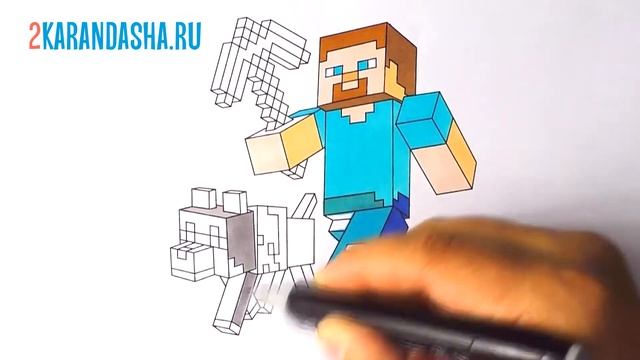 MINECRAFT COLORING PAGES For Kids | Coloring Steve from Minecraft | Как раскрасить МАЙНКАФТ смотреть онлайн