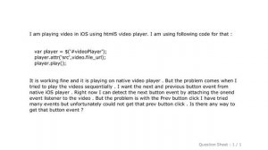 HTML : HTML5 : How to get native player Prev and Next button event in iOS