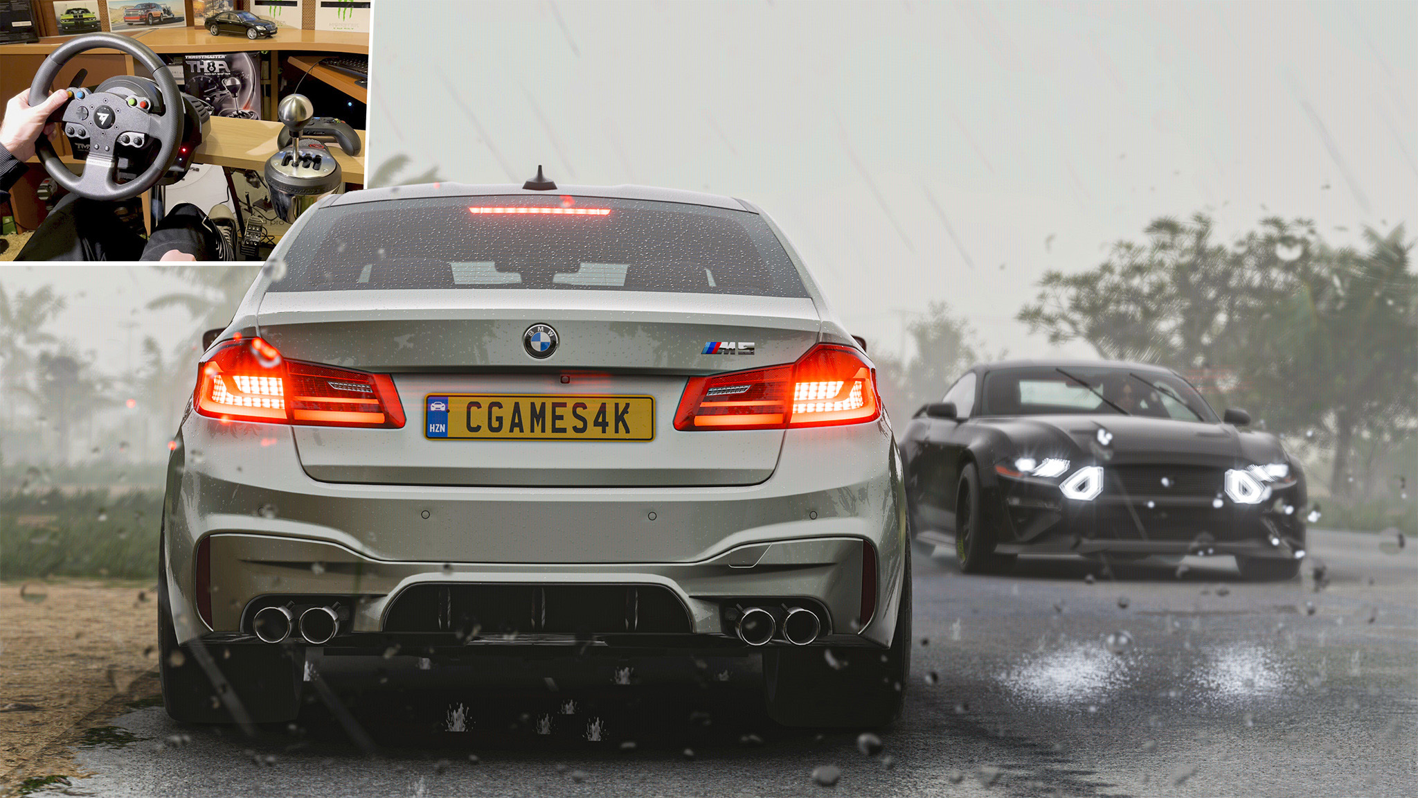 BMW M5 в сильный дождь на заднем приводе RWD / Game FORZA horizon 5, Race Car Auti БМВ Дрифт Drift
