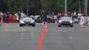 Bugatti Veyron против Nissan GT R EkuTec драг реисинг