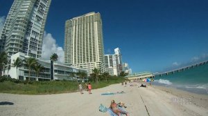 Майами - пляж Sunny Isles Beach обзор 360 - середина декабря !