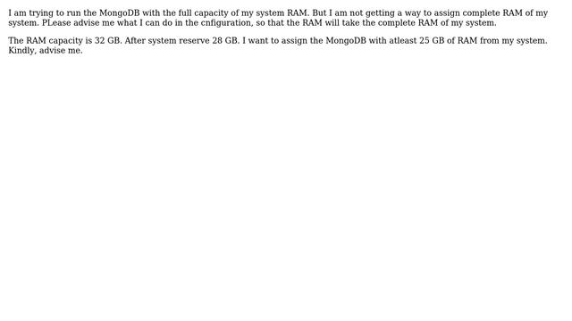Databases: How to assign MongoDB the complete RAM of system? смотреть онлайн