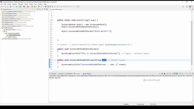 #24 Instance Methods in Java with examples | Different types of instance methods