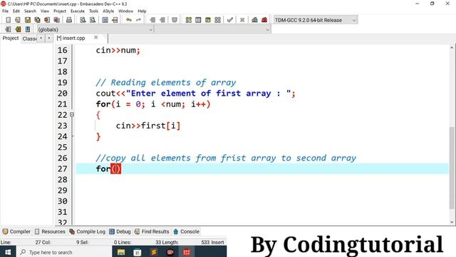 Write C++ Program To Copy all Elements of One Array To Another !! CPP Programming #codingtutorial