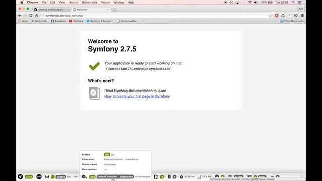 Up and running with Symfony - Installation + your first page